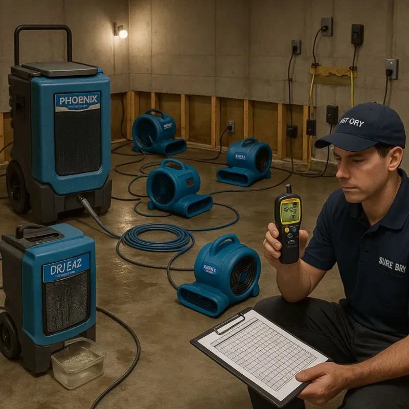 Structural Drying and Dehumidification process in Springfield, OH